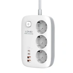 [GaN Tech] LDNIO 3250W 7-poorts stekkerdoos 2USB-A+2USB-C+3 Socket PD QC3.0 Fast Charging Desktop Charging Station EU-st